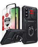 LeYi for Samsung Galaxy A56-5G Phone Case: Samsung A56 5G Case with Screen Protector X 2, Slide Camera Cover with Magnetic Stand, Heavy Duty Shockproof para A 56 Case for Women Girl