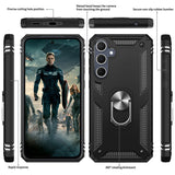LeYi for Samsung Galaxy A35 Phone Case, Samsung A35 Phone Case with Glass Screen Protector Replacement, Military-Grade Shockproof Magnetic Ring Stand Cell Android Case Cover