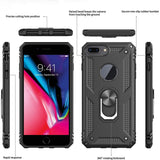 LeYi for iPhone 8 Plus/7 Plus Case, iPhone 6s Plus/6 Plus Phone Case with Glass Screen Protector Replacement, Military-Grade Shockproof Magnetic Ring Stand Cell Android Case Cover