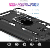 LeYi for Samsung Galaxy A40 Case with Glass Screen Protector Replacement, Military-Grade Shockproof Magnetic Ring Stand Cell Android Case Cover