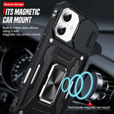 LeYi for iPhone 17 Phone Case, with Camera Lens Cover Slider, Ring Stand Holder Military Grade Protective Shockproof Armour Cover for i Phone 17