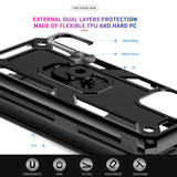LeYi for Samsung Galaxy A71 5G Phone Case, Samsung A71 5G Phone Case with Glass Screen Protector Replacement, Military-Grade Shockproof Magnetic Ring Stand Cell Android Case Cover