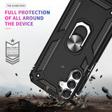 LeYi for Samsung Galaxy A16 Phone Case, Samsung A16 Phone Case with Glass Screen Protector Replacement, Military-Grade Shockproof Magnetic Ring Stand Cell Android Case Cover