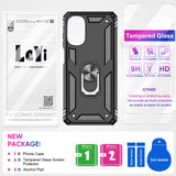 LeYi for Motorola Moto G 5G 2022 Case, Motorola G 2022 Phone Case with Glass Screen Protector Replacement, Military-Grade Shockproof Magnetic Ring Stand Cell Android Case Cover
