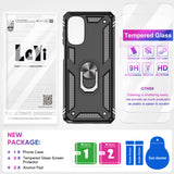 LeYi for Motorola Moto G Stylus 4G 2022 Case, Motorola G Stylus 4G 2022 Phone Case with Glass Screen Protector Replacement, Military-Grade Shockproof Magnetic Ring Stand Cell Android Case Cover
