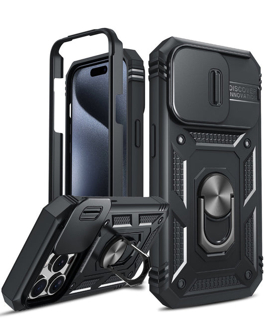 LeYi for iPhone 15 Pro 5G Phone Case: iPhone 15 Pro Case with Slide Camera Cover with Magnetic Stand, Heavy Duty Shockproof para i Phone 15 Pro Case for Women Girl