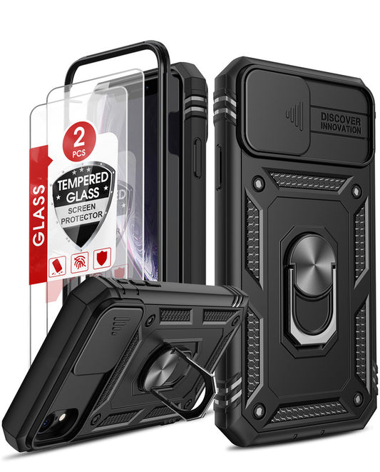 LeYi for iPhone XR Phone Case: iPhone XR Case with Screen Protector X 1, Slide Camera Cover with Magnetic Stand, Heavy Duty Shockproof para iPhone XR Case for Women Girl