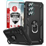 LeYi for Samsung Galaxy A54 5G Case with Glass Screen Protector Replacement, Military-Grade Shockproof Magnetic Ring Stand Cell Android Case Cover