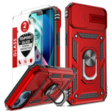 LeYi for iPhone 13 Phone Case: with Slide Camera Cover and Screen Protector, [Military-Grade] Cellphone Case Cover with Magnetic Ring Kickstand for iPhone 13