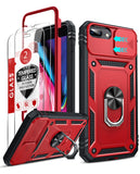 LeYi for iPhone 6/7/8 Plus-5G Phone Case: 6/7/8 Plus 5G Case with Screen Protector X 2, Slide Camera Cover with Magnetic Stand, Heavy Duty Shockproof para 6/7/8 Plus Case for Women Girl
