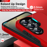 LeYi for Samsung Galaxy S26 Ultra Case with Glass Screen Protector and Lens Protector, Shockproof Heavy Duty Protective Slim Fit Samsung Galaxy S26 Ultra Cell Phone Case Cover with Rotatable Ring Holder Magnetic Kickstand for Women