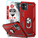 LeYi for iPhone 11 Phone Case, iPhone 11 Phone Case with Glass Screen Protector Replacement, Military-Grade Shockproof Magnetic Ring Stand Cell Android Case Cover