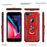 LeYi for iPhone 8 Plus/7 Plus Case, iPhone 6s Plus/6 Plus Phone Case with Glass Screen Protector Replacement, Military-Grade Shockproof Magnetic Ring Stand Cell Android Case Cover