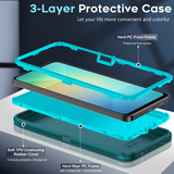 LeYi for Samsung-Galaxy-A06 Case with Screen Protector X1, Samsung Galaxy A06 Case 3 in 1 Rugged Shockproof Android Cover Funda A06