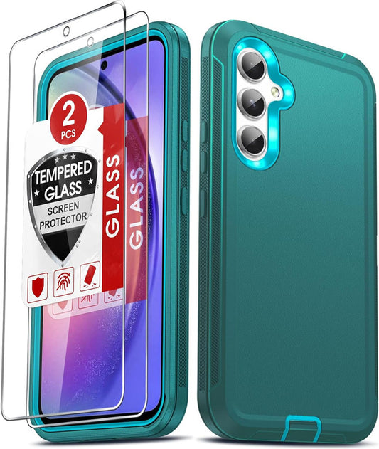 LeYi for Samsung-Galaxy-A54-5G Case with Screen Protector X2, Samsung Galaxy A54 5G Case 3 in 1 Rugged Shockproof Android Cover Funda A54 5G