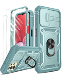 LeYi for Samsung Galaxy A13 4G Phone Case: Samsung A13 4G Case with 2 Tempered Glass Screen Protector, Slide Camera Cover, Ring Stand Holder, Heavy Duty Shockproof para A 13 4G Cover for Women Girl
