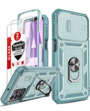 LeYi for Samsung Galaxy A23 5G Phone Case: Samsung Galaxy A23 Case with 2 Tempered Glass Screen Pro Maxtector, Slide Camera Cover, Ring Stand Holder, Heavy Duty Shockproof para Samsung Galaxy A23 Cover for Women Girl