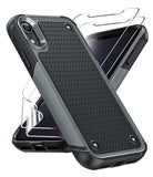 LeYi for iPhone XR Case with Screen Protector, Dual Layer Protective Hard PC Back & Soft Bumper Resilient Shock Absorb Case Cover for iPhone XR Phone