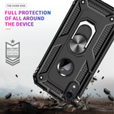 LeYi for iPhone XR Phone Case, iPhone XR Phone Case with Glass Screen Protector Replacement, Military-Grade Shockproof Magnetic Ring Stand Cell Android Case Cover