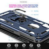 LeYi for iPhone XR Phone Case, iPhone XR Phone Case with Glass Screen Protector Replacement, Military-Grade Shockproof Magnetic Ring Stand Cell Android Case Cover