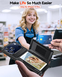 LeYi for iPhone-17-Pro Wallet Case: Card Holder Cover Funda para Military Grade Heavy Duty Protective Women Phone17 pro case Black