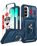 LeYi for Samsung Galaxy A26 5G Phone Case: Samsung Galaxy A26 Case with 2 Tempered Glass Screen Pro Maxtector, Slide Camera Cover, Ring Stand Holder, Heavy Duty Shockproof para Samsung Galaxy A26 Cover for Women Girl