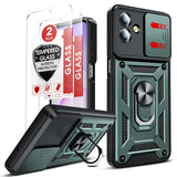 LeYi for Samsung Galaxy A07 4G Case:Samsung Galaxy A07 4G Case with Tempered Glass Screen Protector, [Military-Grade] Shockproof Kickstand Funda