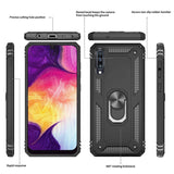 LeYi for Samsung Galaxy A50 Case with Glass Screen Protector Replacement, Military-Grade Shockproof Magnetic Ring Stand Cell Android Case Cover