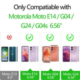 LeYi for Motorola E14/G04/G24/G04s Phone Case, with Camera Lens Cover Slider, Ring Stand Holder Military Grade Protective Shockproof Armour Cover for for Moto E14/GO4/G24/GO4s