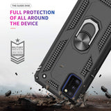 LeYi for Samsung Galaxy A41 Case with Glass Screen Protector Replacement, Military-Grade Shockproof Magnetic Ring Stand Cell Android Case Cover