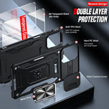 LeYi for Motorola E14/G04/G24/G04s Phone Case, with Camera Lens Cover Slider, Ring Stand Holder Military Grade Protective Shockproof Armour Cover for for Moto E14/GO4/G24/GO4s