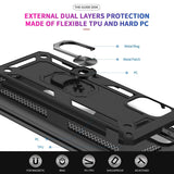 LeYi for Samsung Galaxy A41 Case with Glass Screen Protector Replacement, Military-Grade Shockproof Magnetic Ring Stand Cell Android Case Cover