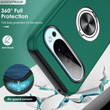 LeYi for Google Pixel 9 Case with Glass Screen Protector, Shockproof Heavy Duty Protective Slim Fit Google Pixel 9 Cell Phone Case Cover with Rotatable Ring Holder Magnetic Kickstand for Women