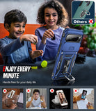 LeYi for Google Pixel 9 Pro XL Phone Case, with Camera Lens Cover Slider, Ring Stand Holder Military Grade Protective Shockproof Armour Cover for for Google Pixel 9 Pro XL