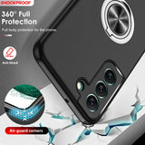 LeYi for Samsung Galaxy S22 Case, Shockproof Heavy Duty Protective Slim Fit Samsung Galaxy S22 Cell Phone Case Cover with Rotatable Ring Holder Magnetic Kickstand for Women