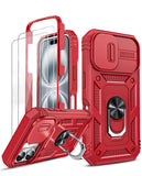 LeYi for iPhone 16 Plus Phone Case: iPhone 16 Plus Case with 2 Tempered Glass Screen Protector, Slide Camera Cover, Ring Stand Holder, Heavy Duty Shockproof para iPhone 16 Plus Cover for Women Girl