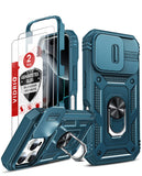 LeYi for iPhone 16 Pro Max Phone Case: iPhone 16 Pro Max Case with 2 Tempered Glass Screen Pro Maxtector, Slide Camera Cover, Ring Stand Holder, Heavy Duty Shockproof para iPhone 16 Pro Max Cover for Women Girl