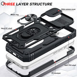 LeYi for iPhone 16 Phone Case: iPhone 16 Case with 2 Tempered Glass Screen Protector, Slide Camera Cover, Ring Stand Holder, Heavy Duty Shockproof para iPhone 16 Cover for Women Girl