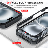 LeYi for iPhone 16 Phone Case: iPhone 16 Case with 2 Tempered Glass Screen Protector, Slide Camera Cover, Ring Stand Holder, Heavy Duty Shockproof para iPhone 16 Cover for Women Girl