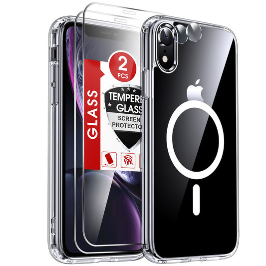LeYi for iPhone XR Phone Case with Screen Protector X2 Camera Cover X2 MagSafe Compatible Magnetic Protective i iphoneXR Case Slim Rugged Heavy Duty Girls Women Funda para 10XR Clear