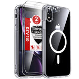 LeYi for iPhone XR Phone Case with Screen Protector X2 Camera Cover X2 MagSafe Compatible Magnetic Protective i iphoneXR Case Slim Rugged Heavy Duty Girls Women Funda para 10XR Clear