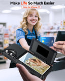 LeYi for iPhone-17-Wallet Case: Card Holder Cover Funda para Military Grade Heavy Duty Protective Women Phone17 case Black