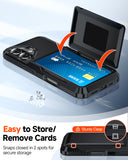 LeYi for iPhone-17-Wallet Case: Card Holder Cover Funda para Military Grade Heavy Duty Protective Women Phone17 case Black