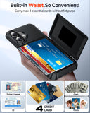 LeYi for iPhone-17-Wallet Case: Card Holder Cover Funda para Military Grade Heavy Duty Protective Women Phone17 case Black