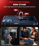 LeYi for Motorola Moto G Play 2024 Case, Motorola G Play 2024 Phone Case with Glass Screen Protector Replacement, Military-Grade Shockproof Magnetic Ring Stand Cell Android Case Cover
