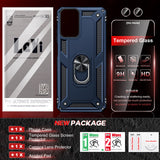 LeYi for Motorola Moto G Play 2024 Case, Motorola G Play 2024 Phone Case with Glass Screen Protector Replacement, Military-Grade Shockproof Magnetic Ring Stand Cell Android Case Cover