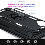 LeYi for Samsung Galaxy A06 Phone Case, Samsung A06 Phone Case with Glass Screen Protector Replacement, Military-Grade Shockproof Magnetic Ring Stand Cell Android Case Cover