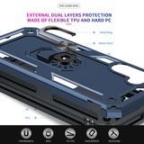 LeYi for Samsung Galaxy A25 5G Case with Glass Screen Protector Replacement, Military-Grade Shockproof Magnetic Ring Stand Cell Android Case Cover