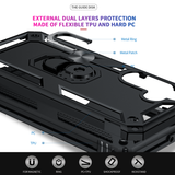 LeYi for Samsung Galaxy S24 FE Case with Glass Screen Protector Replacement, Military-Grade Shockproof Magnetic Ring Stand Cell Android Case Cover