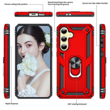 LeYi for Samsung Galaxy S24 FE Case with Glass Screen Protector Replacement, Military-Grade Shockproof Magnetic Ring Stand Cell Android Case Cover